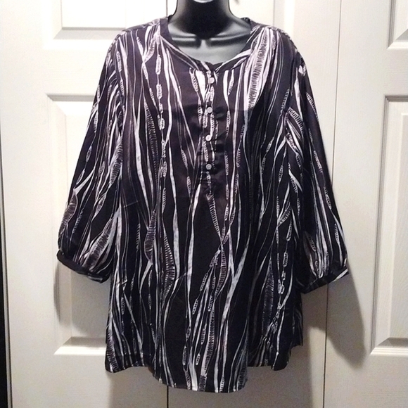 Coldwater Creek Plus Size Abstract Top 2X - Picture 1 of 9